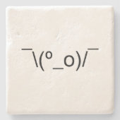 I Dunno LOL o\(°_o)/ Emoticon 日本の Kaomoji ストーンコースター (正面)