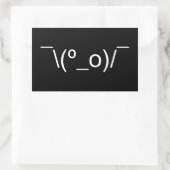 I Dunno LOL o\(°_o)/ Emoticon 日本の Kaomoji 長方形シール (バッグ)
