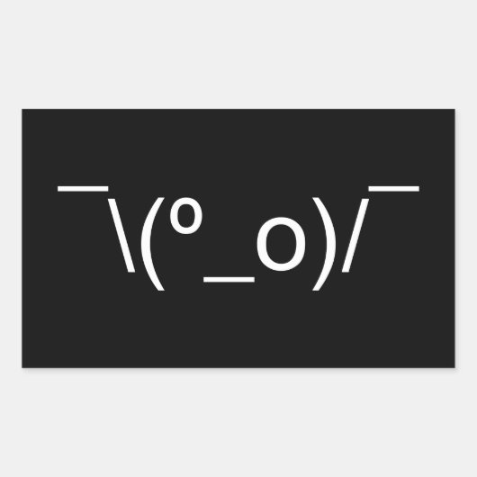 I Dunno LOL o\(°_o)/ Emoticon 日本の Kaomoji 長方形シール (正面)