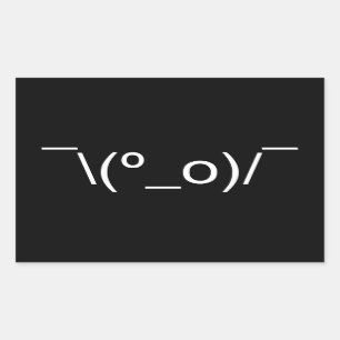 I Dunno LOL o\(°_o)/ Emoticon 日本の Kaomoji 長方形シール