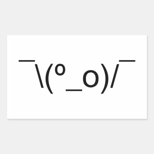 I Dunno LOL o\(°_o)/ Emoticon 日本の Kaomoji 長方形シール (正面)