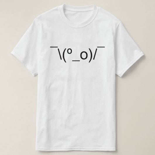 I Dunno LOL o\(°_o)/ Emoticon 日本の Kaomoji Tシャツ (デザイン正面)
