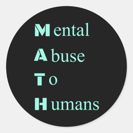 I E数学の吸数学の乱用ユーモアのジョークN ラウンドシール (正面)