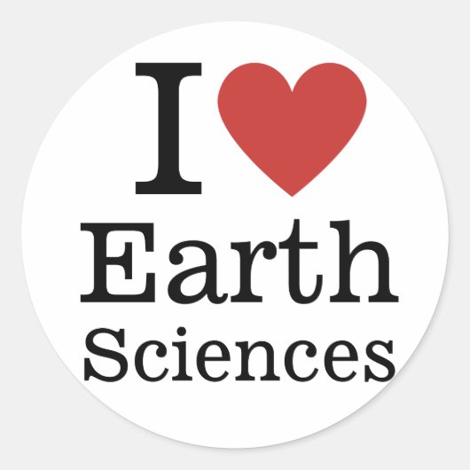 I❤️ Earth Sciences for Students/Facultyカスタム ラウンドシール (正面)