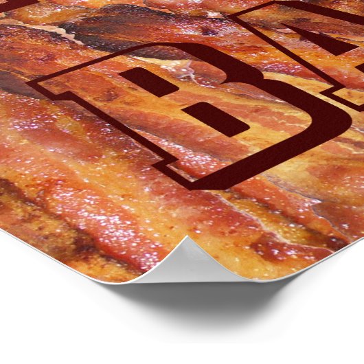 I Eat Bacon Text with Background Small ポスター (角)