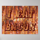 I Eat Bacon Text with Background Small ポスター (正面)