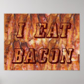 I Eat Bacon Text with Background Small ポスター (正面)