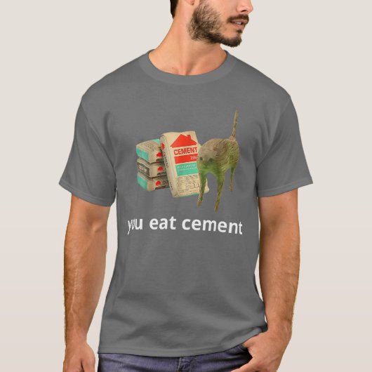 I Eat Cement Cursed Cat Funny Oddly Specific Dank  Tシャツ (正面)
