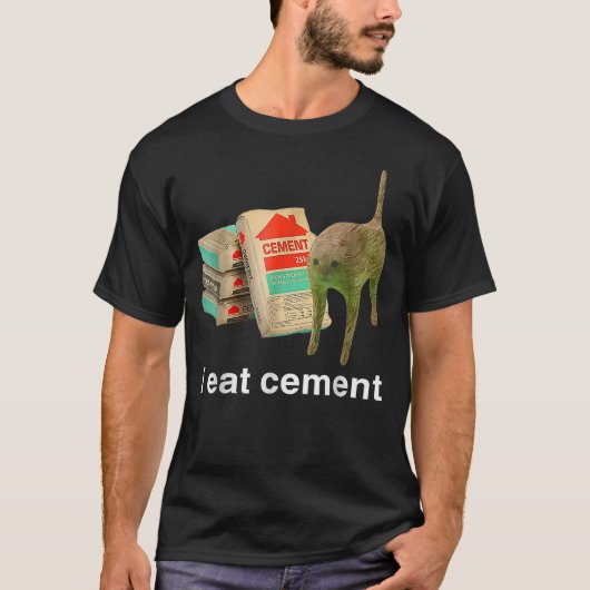 I Eat Cement Cursed Cat Funny Oddly Specific Dank Tシャツ (正面)
