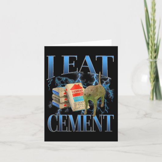 I Eat Cement Cursed Cat Funny Oddly Specific Meme  カード (正面)
