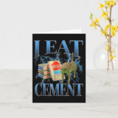 I Eat Cement Cursed Cat Funny Oddly Specific Meme  カード (黄色い花)