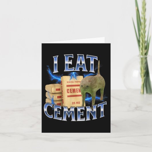 I Eat Cement Cursed Cat Funny Oddly Specific Meme  カード (正面)