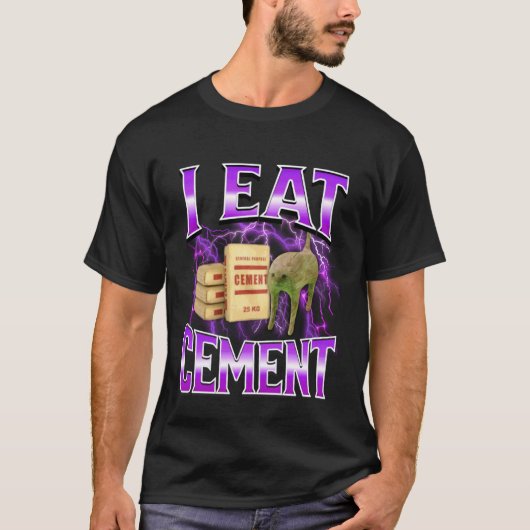 I Eat Cement Funny Cat Meme Internet Memes Funny M Tシャツ (正面)