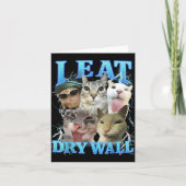 I Eat Dry Wall Funny Cat Meme カード (正面)