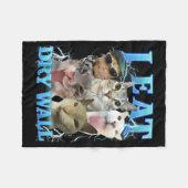 I Eat Dry Wall Funny Cat Meme  フリースブランケット (正面(横))