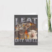 I Eat Drywall Funny Cat Meme Bootleg Graphic カード (正面)