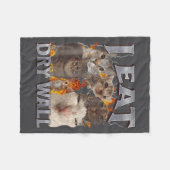 I Eat Drywall Funny Cat Meme Bootleg Graphic  フリースブランケット (正面(横))