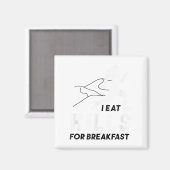 I Eat Hills For Breakfast Motivational Running Quo マグネット (正面/裏面)