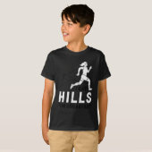 I Eat Hills For Breakfast Motivational Running Quo Tシャツ (正面フル)