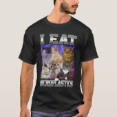 I Eat Microplastics Funny Cat Meme Bootleg Graphic Tシャツ (正面)