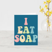 I Eat Soap Funny Humorous Quote  カード (黄色い花)