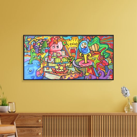 I Exist By Squid Fear City (2.5) キャンバスプリント (インサイチュ (リビング))