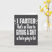 I Farted That's As Close To Me Giving Men Funny Fa カード (黄色い花)