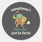 I Farting Just Sometimes Frog Fun ラウンドシール (正面)