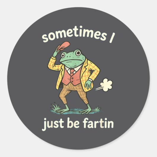 I Farting Just Sometimes Frog Fun ラウンドシール (正面)