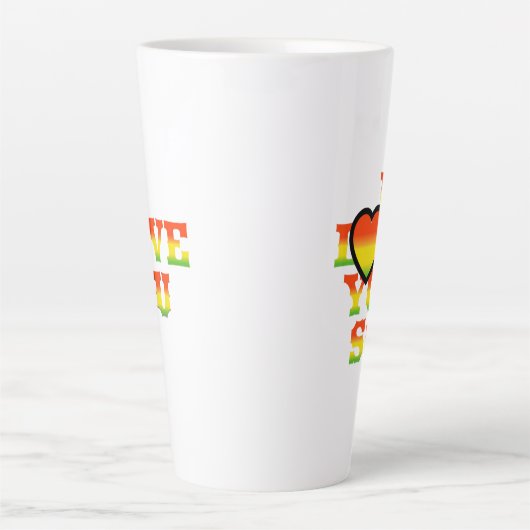 I FEEL LOVE FOR YOU カフェラテマグ (正面)