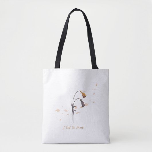 I Feel Too Much_Minimalist Wilted Flower Totebag トートバッグ (正面)