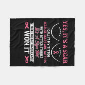 I Fight Breast Cancer N Won Breast Cancer Awarenes フリースブランケット (正面(横))