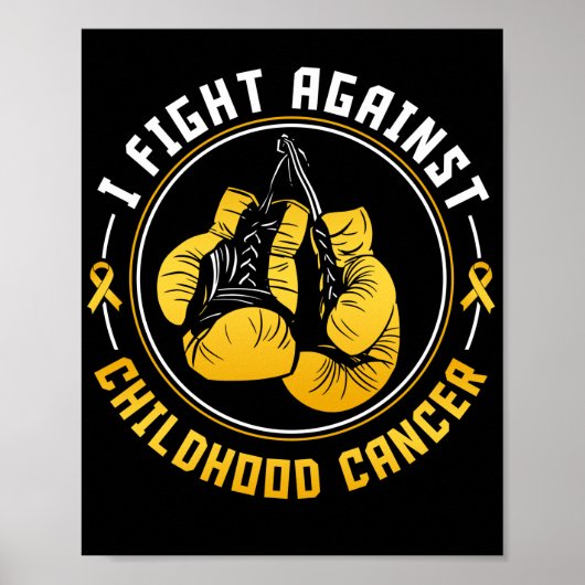 I Fight Childhood Cancer Boxing Gloves ポスター (正面)