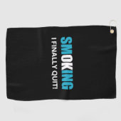 I Finally やめ - ストップ喫煙報酬 ゴルフタオル (横)