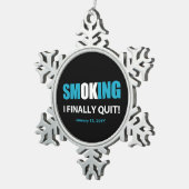 I Finally やめ - ストップ喫煙報酬 スノーフレークピューターオーナメント (右)