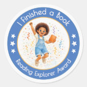 I Finished a Book Teacher Encouragement Award ラウンドシール (正面)