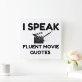 I Fluentムービー話引用文 スクエア壁時計 (ホーム)