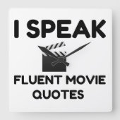 I Fluentムービー話引用文 スクエア壁時計 (正面)