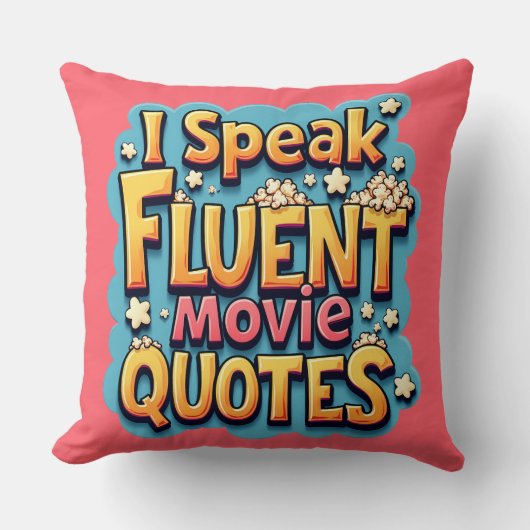I Fluent話 Movie引用文レトロポップ・アートのアート クッション (正面)
