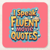 I Fluent話 Movie引用文レトロポップ・アートのアート スクエアペーパーコースター (正面)