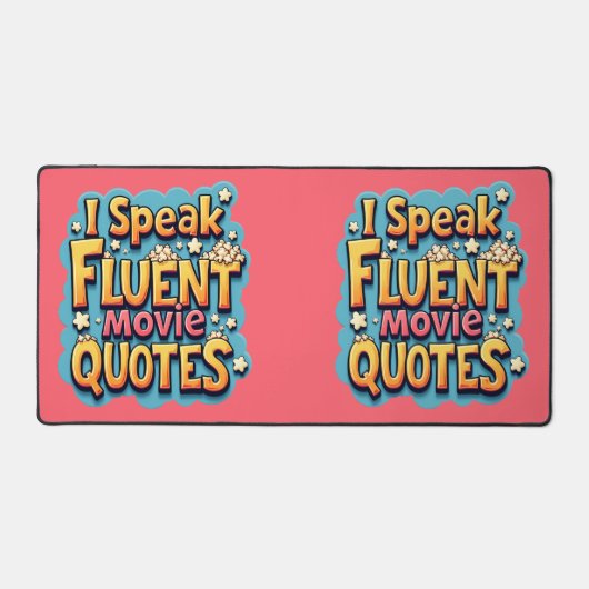 I Fluent話 Movie引用文レトロポップ・アートのアート デスクマット (正面)