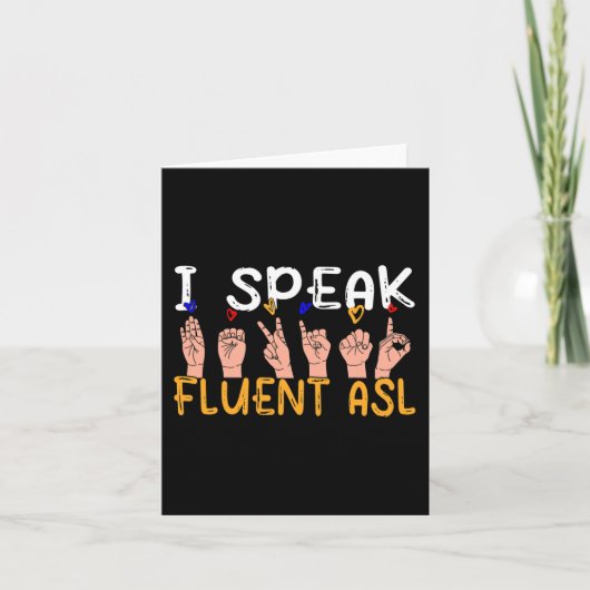 I fluent 話 ASL – 手話盲ろう認識度 カード (正面)