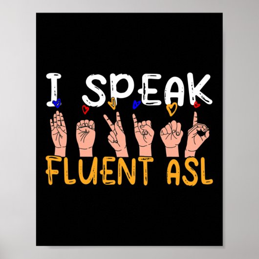 I fluent 話 ASL – 手話盲ろう認識度 ポスター (正面)