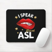 I fluent 話 ASL – 手話盲ろう認識度 マウスパッド (マウス)