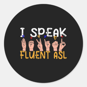 I fluent 話 ASL – 手話盲ろう認識度 ラウンドシール