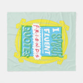 I Fluent 話 FRIENDS™引用文- Peephole フリースブランケット (正面(横))