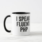 I Fluent PHPコ話ングギークプおもしろいログラマー マグカップ (左)
