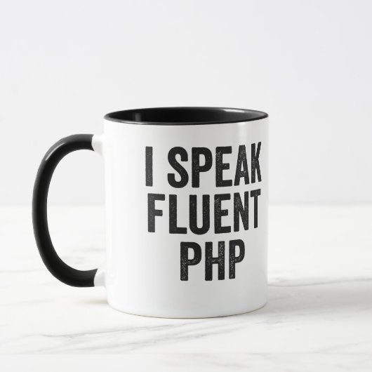 I Fluent PHPコ話ングギークプおもしろいログラマー マグカップ (左)