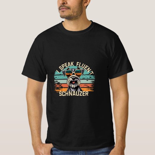 I Fluent Schnauzer話 - Schnauzer クール Dog Tシャツ (正面)