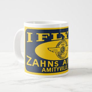 "I Fly At Zahns Airport"ヴィンテージライセンスプレートmag ジャンボコーヒーマグカップ